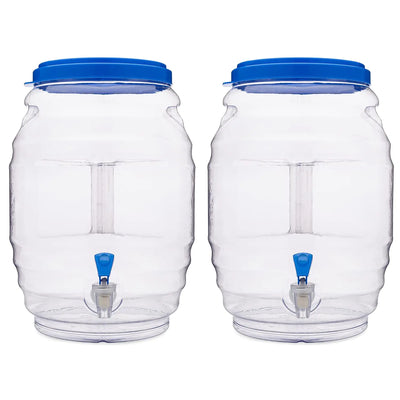 CHAMPS 3 Gallon Vitrolero Agua Fresca Drink Dispenser Beverage Dispenser Drink Dispensers for Parties Lemonade Dispenser Beverage Dispenser Agua Fresca Container w/Blue Spout (Pack of 2)