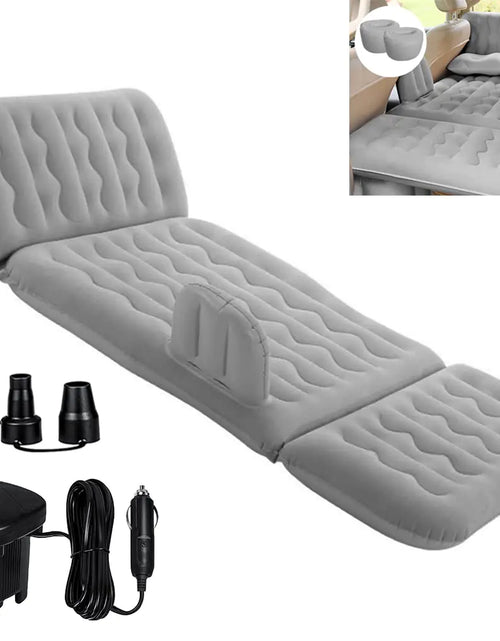 Load image into Gallery viewer, Dufominc Inflatable Car Air Mattress Travel Bed - 6 in 1 Thickened Car Camping Mattress Sleeping Pad with Electric Air Pump &amp; 2 Pillows for Home SUV Sedan Pickup Backseat Couch Tent - Grey

