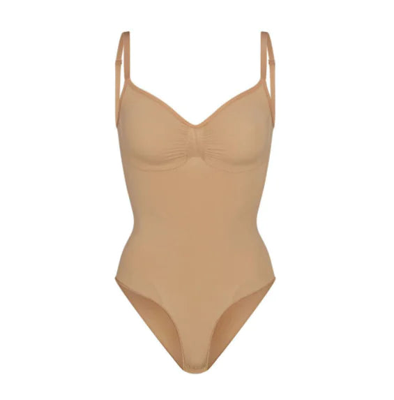 High Elastic Seamless Shapewear Jumpsuit with Sling and Open Back