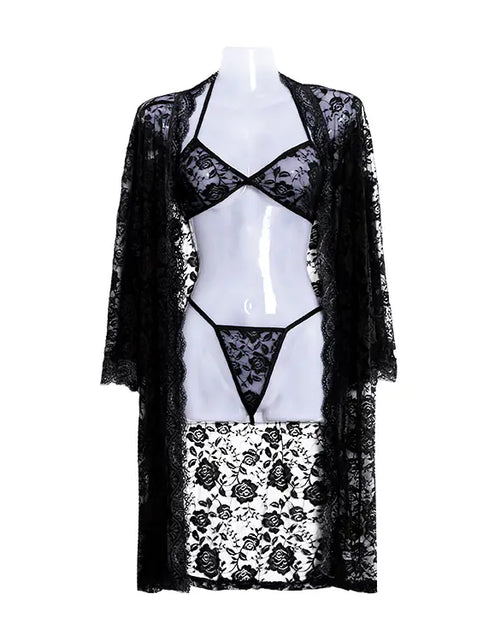 Charger l'image dans la visionneuse de galerie, Ensemble 3 pièces de lingerie en dentelle grande taille
