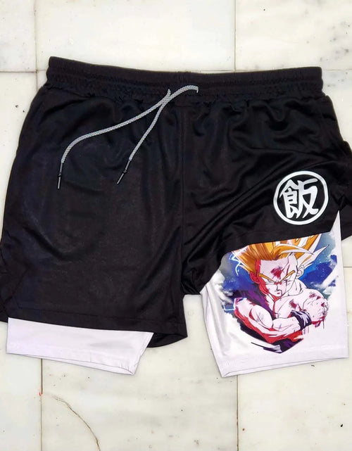 Load image into Gallery viewer, 2023 Summer Men&#39;s Double Layer Anime Print Shorts
