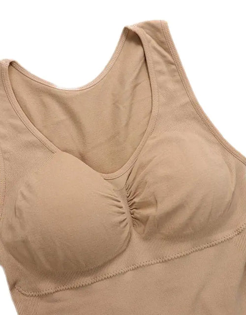 Cargar imagen en el visor de la galería, Camiseta de tirantes moldeadora para mujer con relleno
