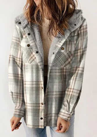 Plaid Hooded Jacket (Single Piece)