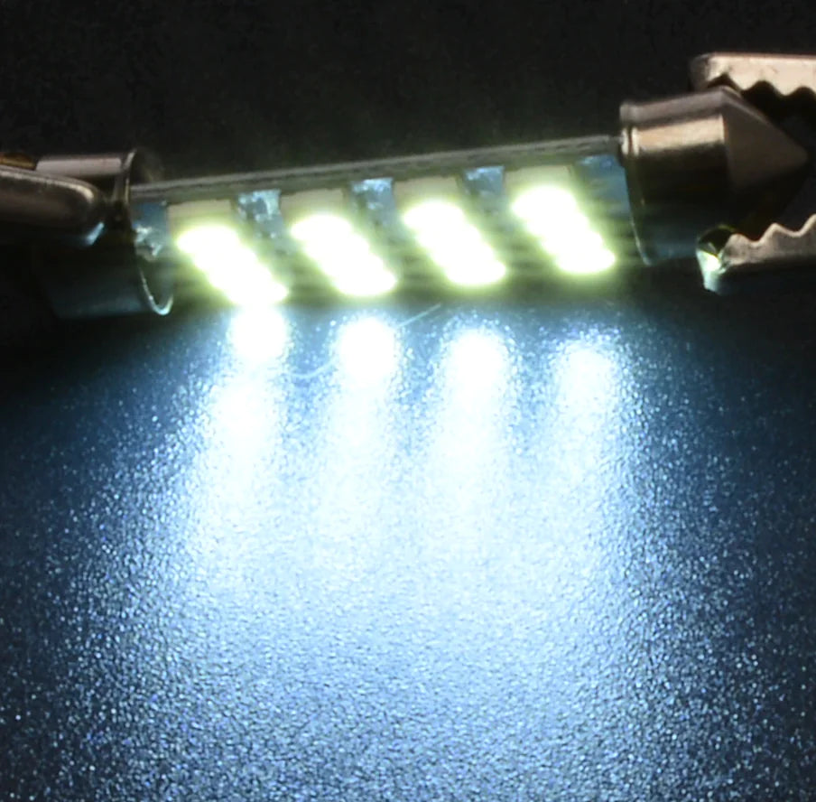 Kit de 14 luces LED interiores para coche T10 de 36 mm para techo, maletero y matrícula