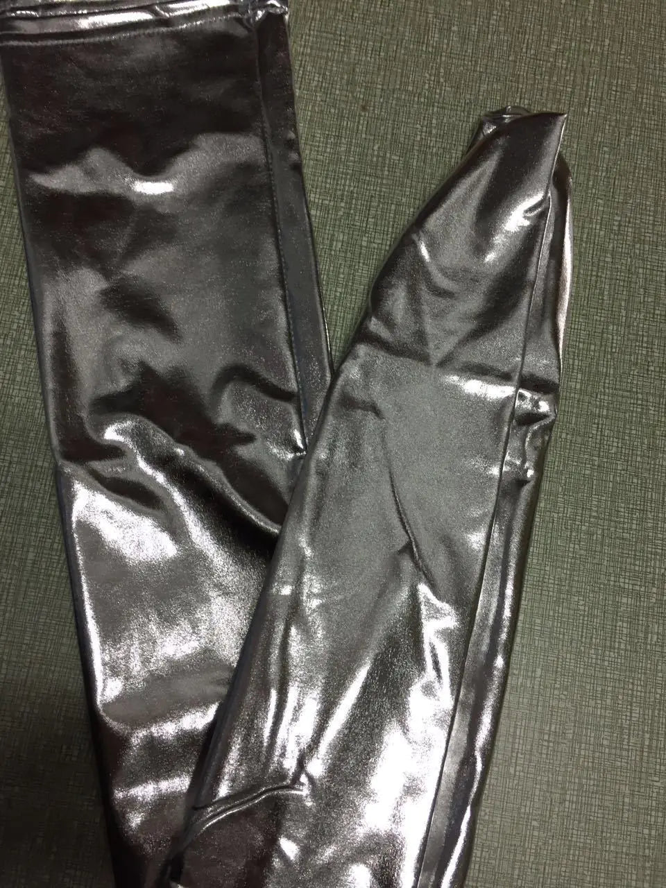 Black Leather Stretch Stockings for Show