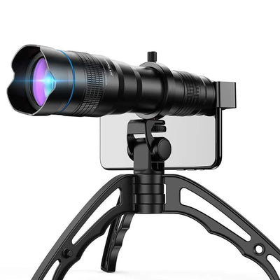 Apexel Teleobjetivo HD de alta potencia 36X con trípode para iPhone, Samsung, Pixel, One Plus, Huawei (accesorio de lente, negro)