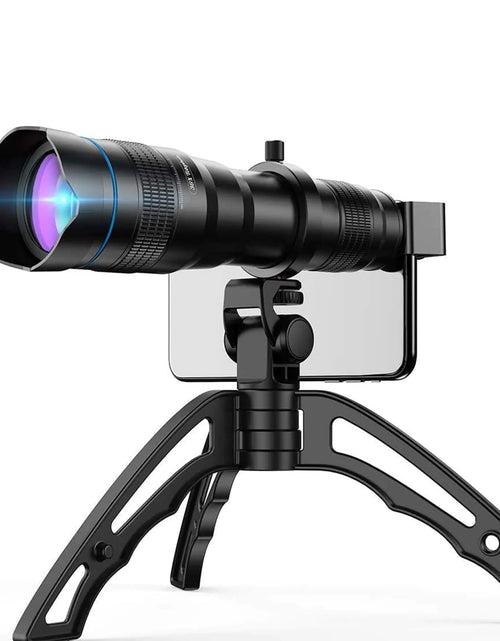 Cargar imagen en el visor de la galería, Apexel Teleobjetivo HD de alta potencia 36X con trípode para iPhone, Samsung, Pixel, One Plus, Huawei (accesorio de lente, negro)
