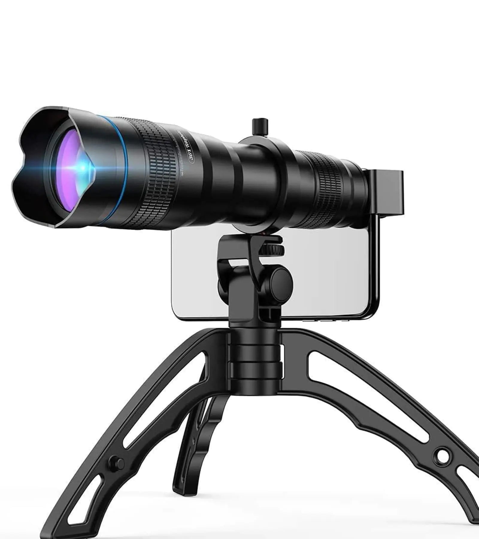 Apexel Teleobjetivo HD de alta potencia 36X con trípode para iPhone, Samsung, Pixel, One Plus, Huawei (accesorio de lente, negro)