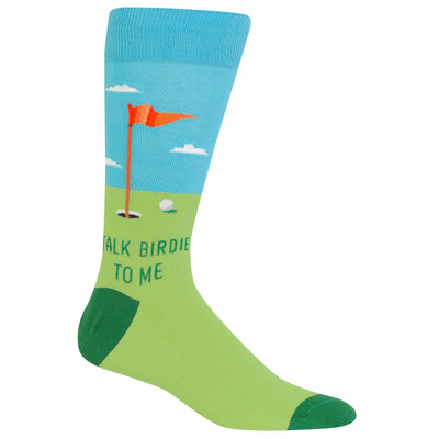 Hot Sox Mens Fun Golf Crew Socks-1 Pair Pack-Cool & Funny Novelty Fashion Gifts Talk Birdie to Me 6-12