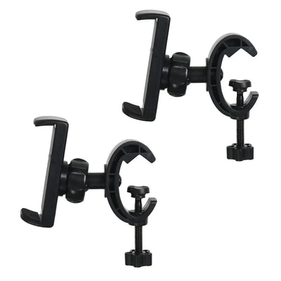 ThtRht 2 Pack Mic Stand Phone Holder Pole Mount Clamp Cellphone Bracket Clip Rotating Arm Bar Attachment for Microphone Music Stands Selfie Ring Light Tripod Drum Rack Guitar Player