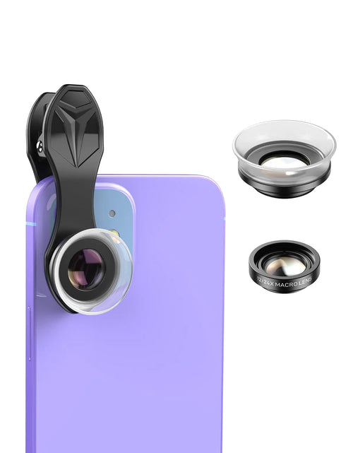Load image into Gallery viewer, APEXEL 12X / 24X Macro Lens Macro Lens for iPhone with Universal Clip HD Phone Macro Lens Attachment for Phone Camera iPhone Photograph Accessories Fits for All Cellphone and Pads Mini Microscope
