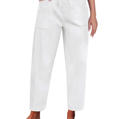 luvamia Womens White Jeans Trousers Pants for Women Baggy Jeans for Woman Barrel Jeans Women Western Jeans for Women Stretchy Jeans for Women Cream White Size Medium US Size 8 to Size 10