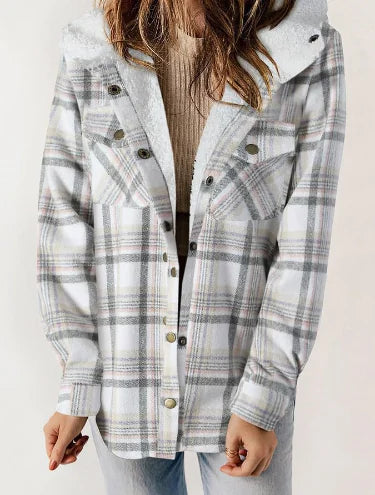 Plaid Hooded Jacket (Single Piece)