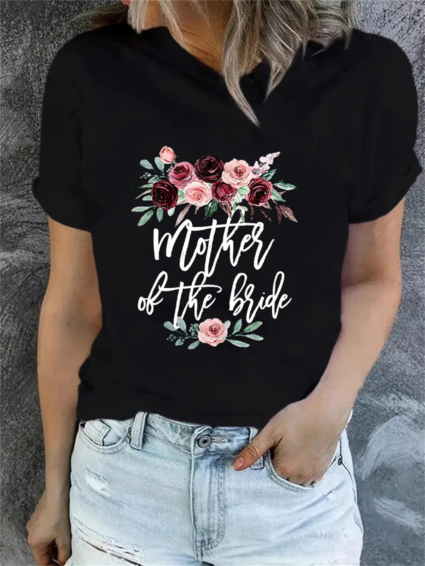 Plain Print Matching Family Short Sleeve T-Shirts