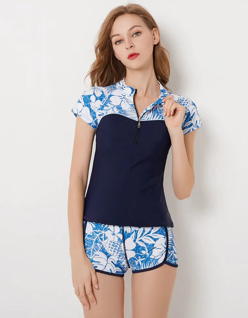 Load image into Gallery viewer, Onyhua Two-Piece Short Sleeve Swimwear Set
