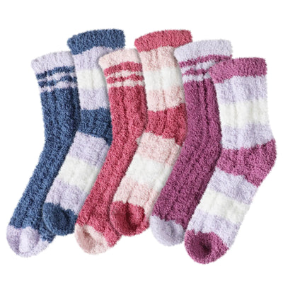 Chaussettes moelleuses Trifabricy pour femmes - Chaussettes douillettes et chaudes pour l'hiver, ultra douces, pour la maison, 6 paires