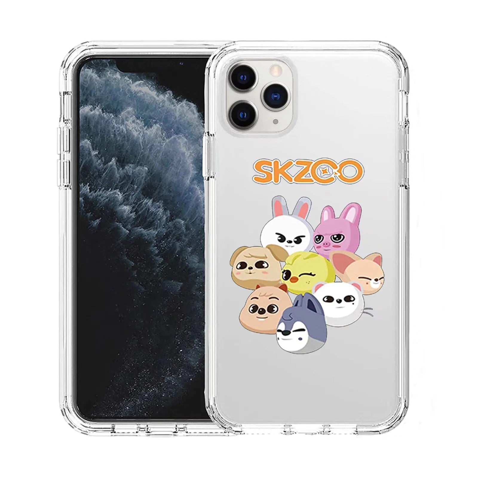 SXTQFDC Fundas para teléfono de dibujos animados Kpop Felix Changbin Bangchan para iPhone XR 11 12 Transparente
