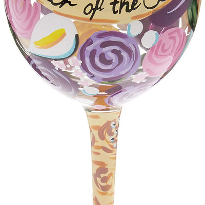 Lolita Mother of the Bride Artisan Made Hand Painted Wine Glass