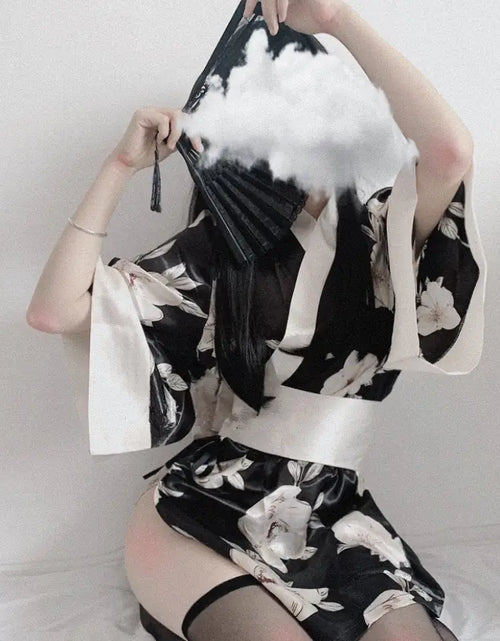 Cargar imagen en el visor de la galería, Conjunto de lencería estilo kimono japonés para juego de rol
