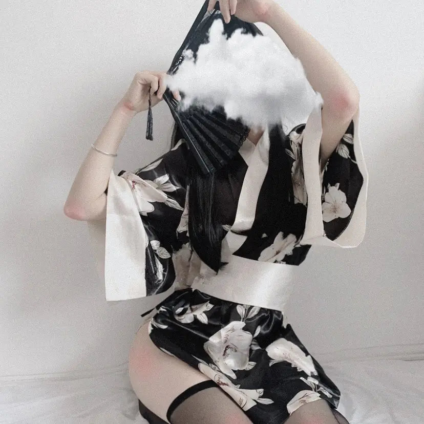 Conjunto de lencería estilo kimono japonés para juego de rol