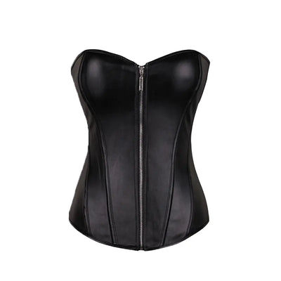 Leather Zipper Corset Shapewear for Women
