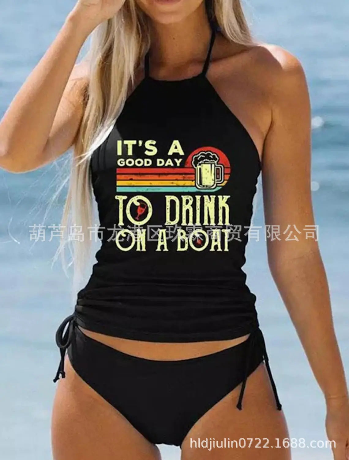 2023 Women's Black Triangle Bikini Swimwear Set
