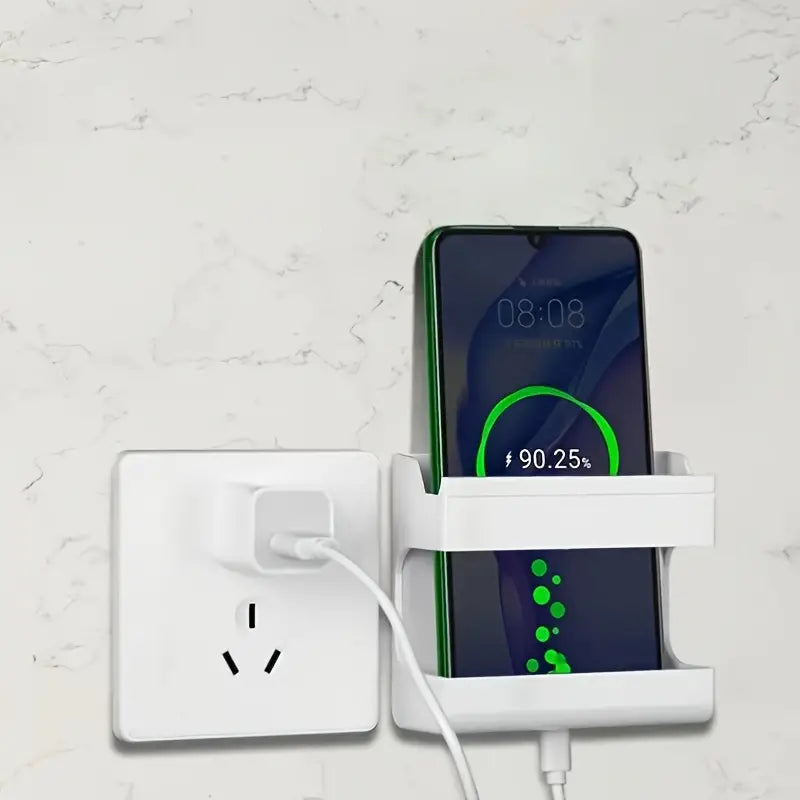 Soporte de teléfono para pared, caja organizadora autoadhesiva