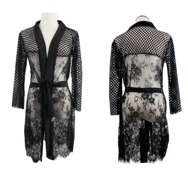Ensemble de lingerie kimono en dentelle sexy grande taille