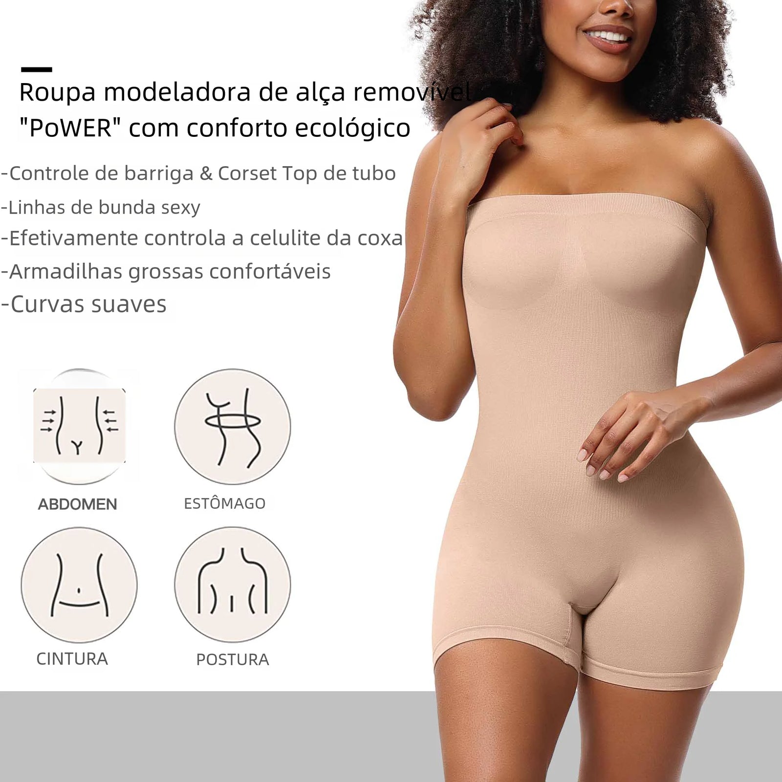 Body moldeador para mujer personalizado con tirantes desmontables