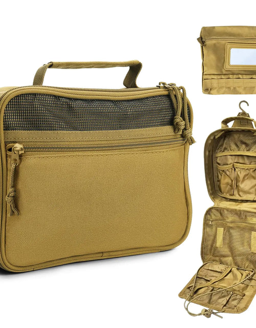 Load image into Gallery viewer, SUNRISING Mens Toiletry Travel Bag Toiletry Bag for Men Travel Toiletry Bag Men Hanging Toiletry Bags for Traveling Mens Dopp Kit for Travel Shaving Bag for Men Travel Khaki（No molle）
