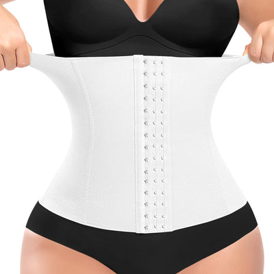 Werena Waist Trainer for Women Corset Shapewear Tummy Control Slimming Body Shaper Girdle Waist Cincher Postpartum Belly Band(B# White(Height: 11") X-Small)