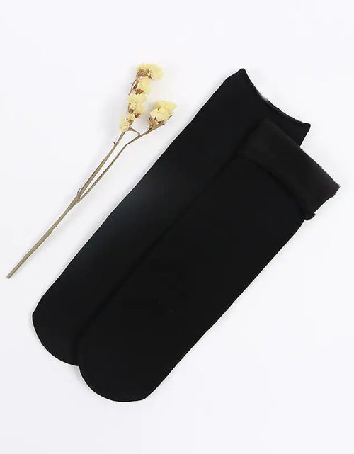 Load image into Gallery viewer, Autumn and winter socks men and women wild tube socks imitation nylon floor socks plus velvet thick snow socks
