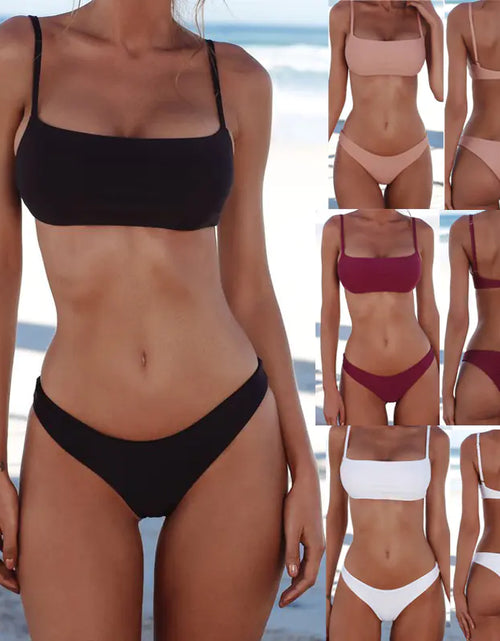Load image into Gallery viewer, Colorful Bikini Set with Backless Design (Swimwear)
