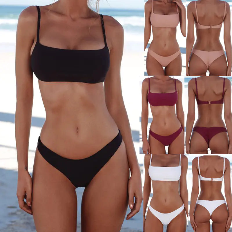 Colorful Bikini Set with Backless Design (Swimwear)