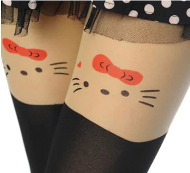 Collants et bas en patchwork imprimé