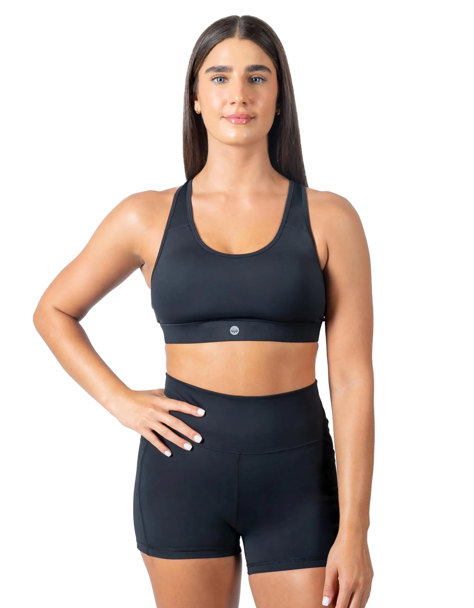 Senita Athletics Back Pocket Sports Bra - L Black