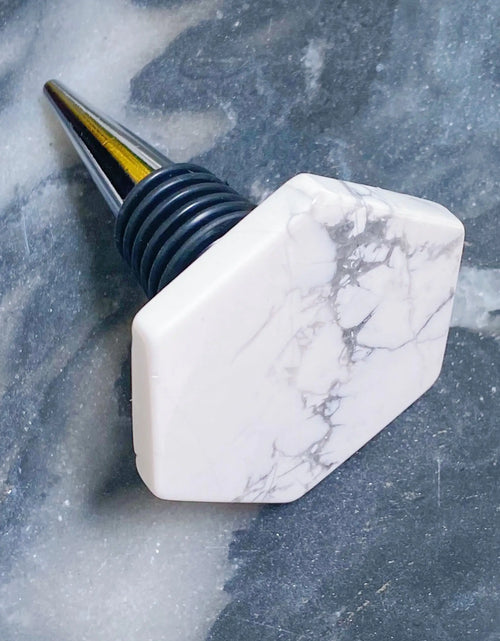 Load image into Gallery viewer, Soho Lounge Hexagon Stone Wine Stopper
