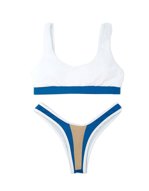 Load image into Gallery viewer, Color Block Bikini, Swimwear, Sexy Strapless Swimsuit
