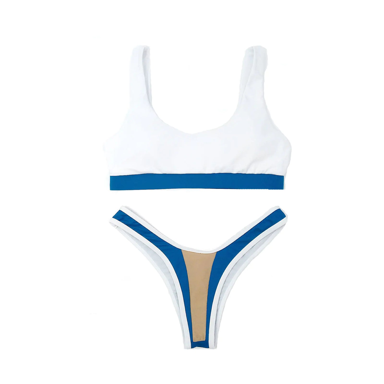 Color Block Bikini, Swimwear, Sexy Strapless Swimsuit