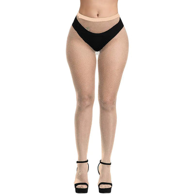 Bas résille AWODUPH pour femme, sexy, résille, lingerie, collants, justaucorps, couleur chair, petite maille.