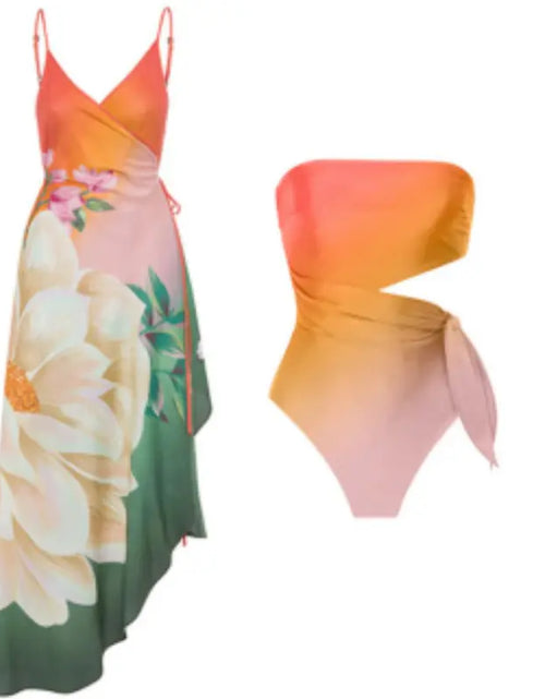 Load image into Gallery viewer, 2024 Vintage Floral Print Women&#39;s Swimwear Set
