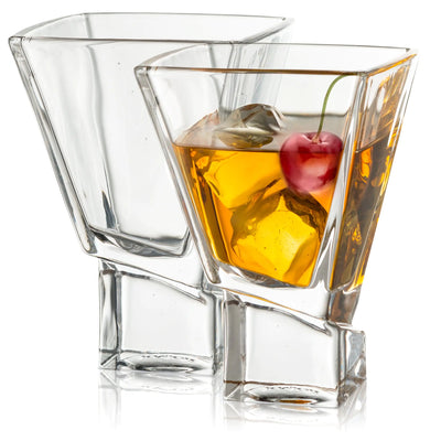 JoyJolt Carre 2-Piece Cocktail Glasses Set 8 Ounce Martini Glasses