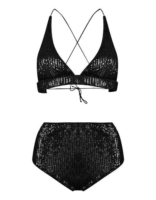 Load image into Gallery viewer, Light Luxury Sequin Two-Piece Bikini Swimwear
