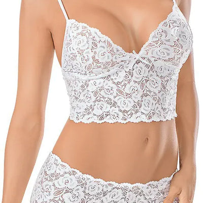 Ensemble de lingerie sexy en dentelle à bretelles transparentes