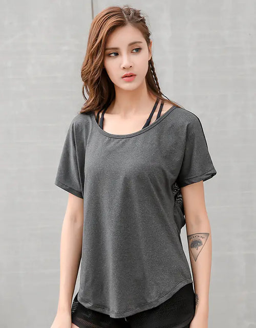 Load image into Gallery viewer, Summer Women&#39;s Mesh Patchwork Fitness Running T-shirts
