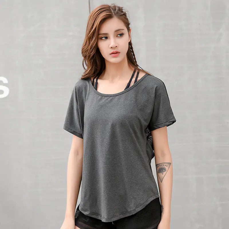 Summer Women's Mesh Patchwork Fitness Running T-shirts