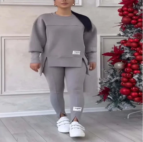 Load image into Gallery viewer, Mila Ultimate Comfy Sweatsuit Set with Asymmetrical Top
