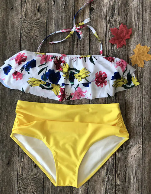 Load image into Gallery viewer, High-Waisted Ruffle Plus Size Bikini Swimwear
