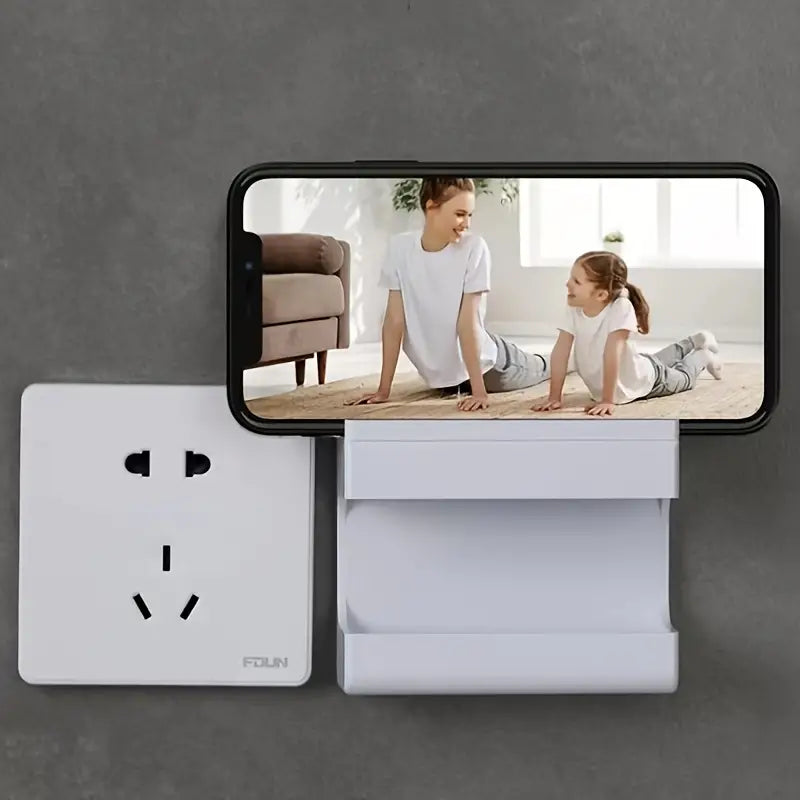 Soporte de teléfono para pared, caja organizadora autoadhesiva