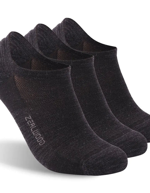 Load image into Gallery viewer, ZEAL WOOD Merino Wool No Show Running Socks Womens Mens Hiking Socks Women Moisture Wicking Summer Low Cut Wool Socks Ankle Athletic Tennis Golf Socks Fast Dry Cycling Socks for Men Women3 Pairs L
